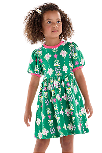 Vestido Infantil Manga Curta Floral Up Baby