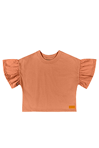 Blusa Cropped Infantil Tangerina