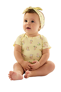 Romper Bebê Menina Manga Curta