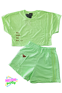 Conjunto Infantil Feminino Blusa e Short Moletom Gloss