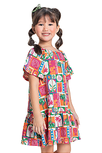 Vestido Infantil Feminino Tropical