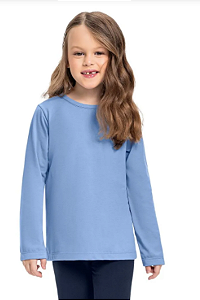 Blusa Infantil Manga Longa Azul