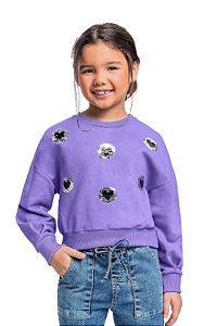 Blusão Infantil Feminino em Moletom Sem Felpa Quimby