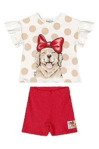 Conjunto Infantil Feminino Blusa e Bermuda Quimby