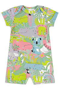 Macaquinho em Suedine Essentials para Bebê Menina (Verde) Up Baby