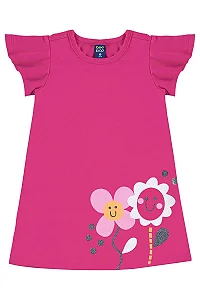Vestido Infantil em Meia Malha (Rosa) Bee Loop