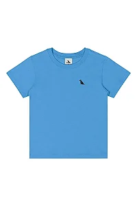 Camiseta Infantil Masculina em Meia Malha (Azul) Quimby