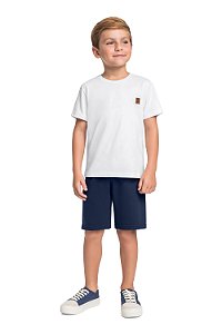 Conjunto Infantil Masculino Camiseta Branca e Bermuda