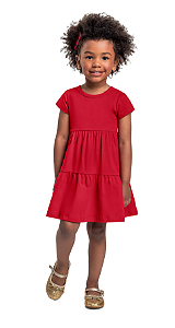 Vestido Infantil Vermelho Três Marias Vermelho