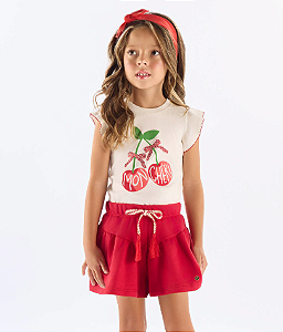 Conjunto Infantil Blusa e Short Vermelho Up Baby