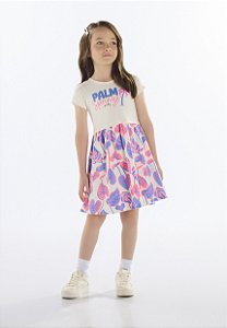 Vestido Infantil Estampado Tropical