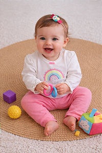 Conjunto Bebê Menina Body Manga Longa e Calça