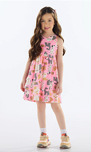 Vestido Infantil Regata Cachorrinhos