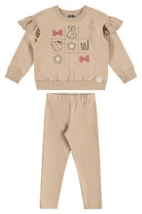 Conjunto Infantil Blusão e Legging em Molecotton