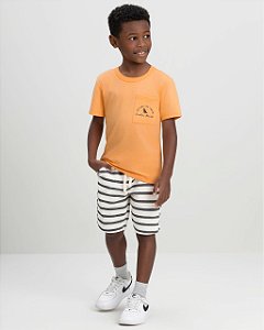 Conjunto Infantil com Camiseta e Bermuda Listrada