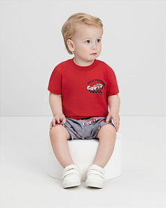 Conjunto Bebê Menino com Camiseta e Bermuda Fórmula1