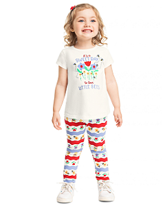 Conjunto Infantil Feminino Blusa e Legging Flores