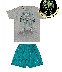 Pijama Infantil Masculino Astronauta Brilha no Escuro