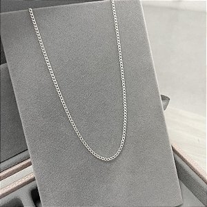 Colar Grummet Fino Brilhoso em Prata 50cm