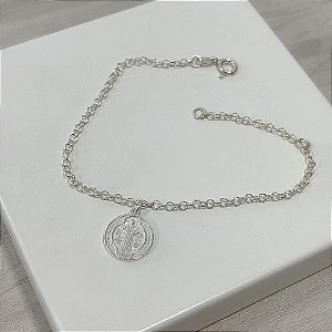 Pulseira Pingente São Bento em Prata