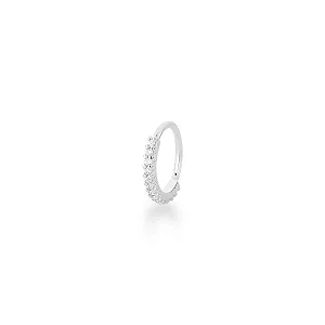 Argola para Nariz em Prata Cravejada com Zircônias