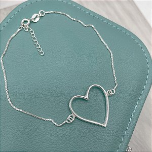Pulseira Prata Coração Maxi Vazado