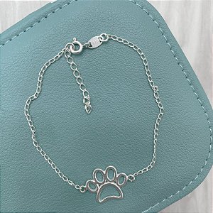 Pulseira Patinha Vazada em Prata