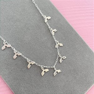 Choker Rabinhos de Baleia em Prata