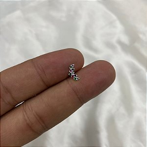 Piercing Prata Cravejado com Zircônias Coloridas
