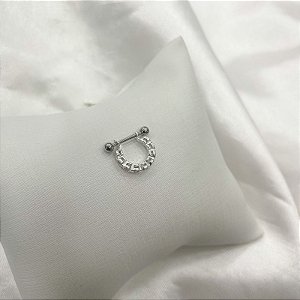 Percing Argola Prata Cravejada com Zircônias