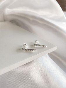 Brinco Ear Cuff em Prata com Zircônias
