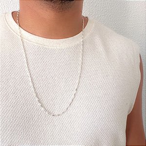 Colar Veneziano Aberto em Prata 70cm