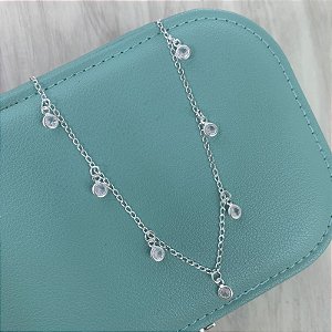 Choker Prata com Pingentes de Zircônia