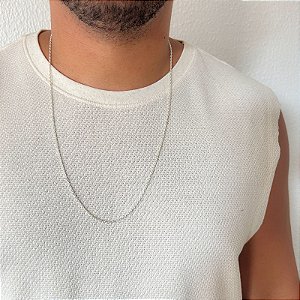 Cordão Modelo Cadeadinho 70cm em Prata