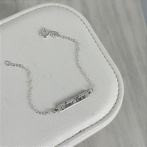 Pulseira Plaquinha em Prata