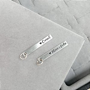 Pingente Prata Plaquinha Personalizada