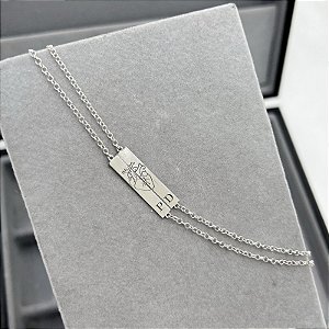 Par de Pulseiras Casal com Coração e Iniciais