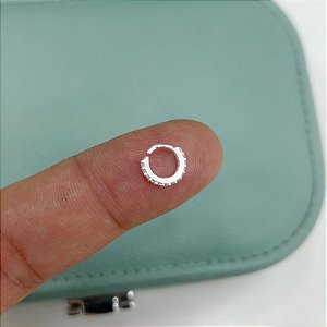 Piercing Argolinha Micro Prata Cravejada com Zircônias
