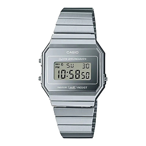 Relógio Casio Unissex Vintage Slim Prateado Digital A700WEV-7ADF-SC