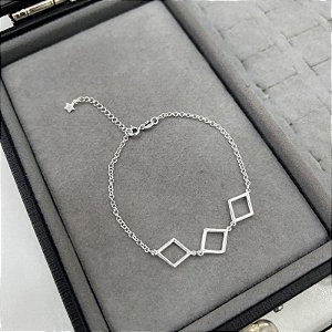 Pulseira Losangos em Prata
