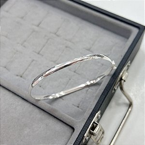 Bracelete Meia Cana 4mm em Prata