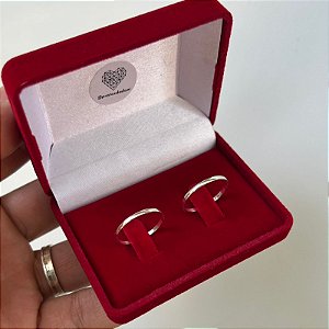 Par de Alianças Tradicional 1,5mm em Prata