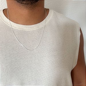 Corrente Elo Mimosa em Prata – 60cm