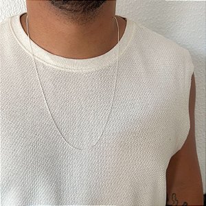 Corrente Grumet Fino em Prata – 70cm