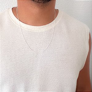Corrente Grumet Fino em Prata – 60cm