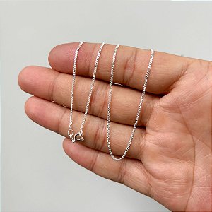 Corrente Grumet Fino em Prata – 60cm