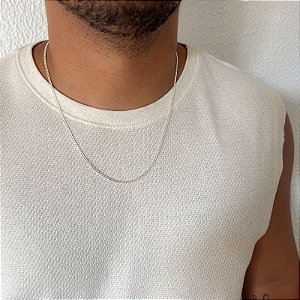 Corrente Elo Grumet em Prata - 60cm