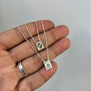 Escapulário Vasco Placa Pequena Prata