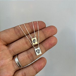 Escapulário Fluminense Placa Pequena Prata