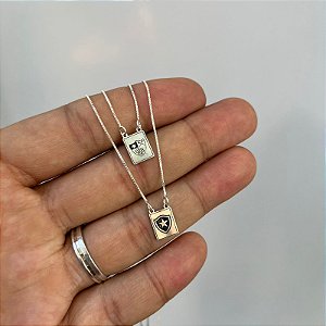 Escapulário Fluminense Placa Pequena Prata